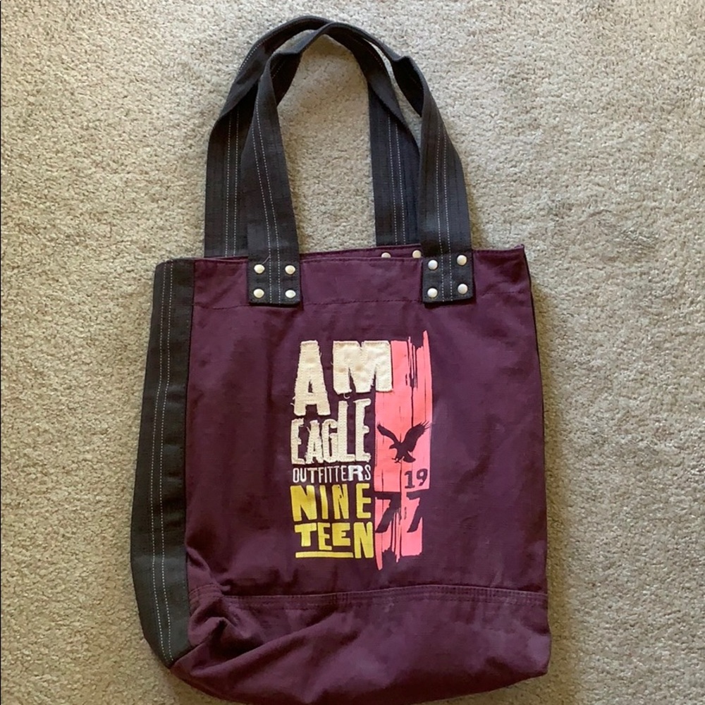 Purple American eagle tote